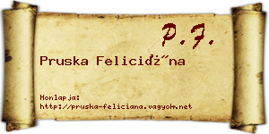 Pruska Feliciána névjegykártya